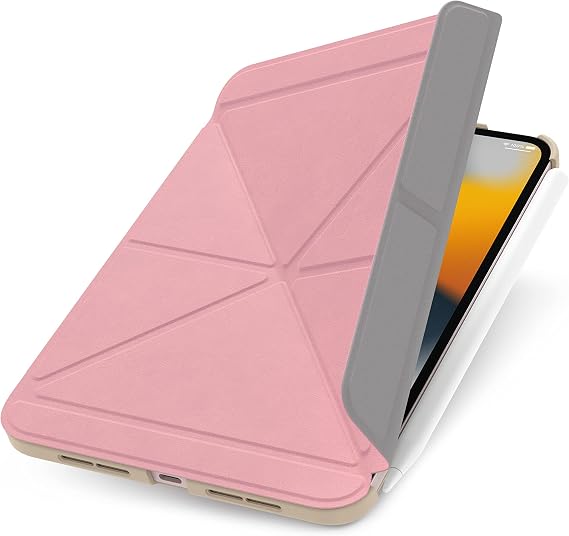 Moshi VersaCover Case Compatible with iPad mini 6 2021 / A17 Pro 2024 (8.3-inch), 3-Viewing Options, Auto Sleep/Wake, Support Apple Pencil Charging, Sakura Pink