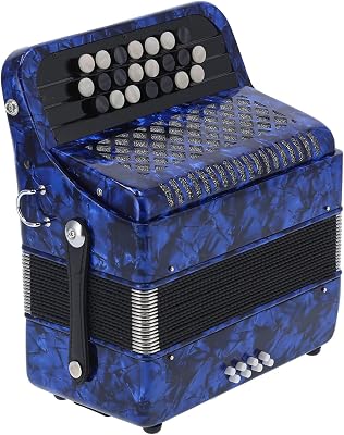Professional 22-Key Accordion, Comfortable Button Design, Educational Musical Instrument Dark Blue
