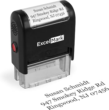 ExcelMark Custom Stamp Clear & Crisp Impressions Personalized Self-Inking Rubber Stamp Use for Address Stamp and More (Small)