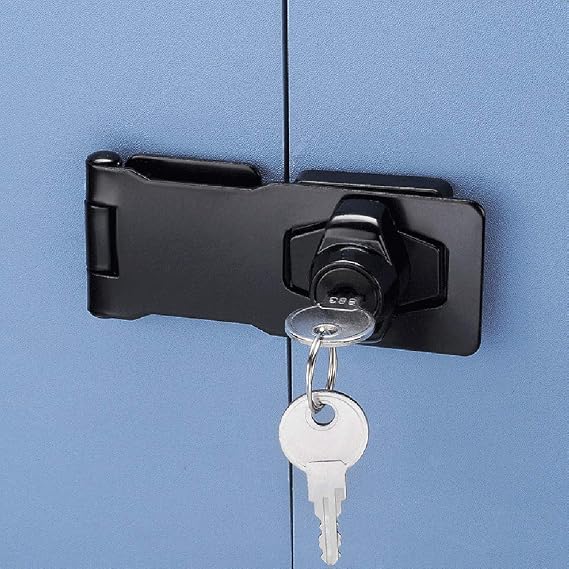 WANLIAN Keyed Hasp Locks Twist Knob Keyed Locking Hasp for Small Doors, Cabinets and More,Chrome Plated Hasp Lock Catch Latch Safety Lock