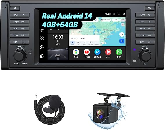 Eonon Head Unit 4+64GB Car Stereo for BMW 5 Series E39 1995-2002
