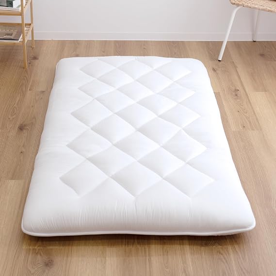 TEIJIN Japanese Futon Mattress, 100% Polyester, Foldable & Portable Floor Lounger Bed, Roll Up Sleeping Pad, Shikibuton (Full XL, Regular)