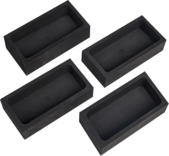 Nelyrho 1kg 4-Piece Graphite Ingot Molds for Casting Metals