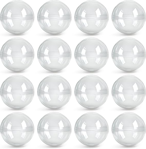 Capsule Vending Machine Round 100 pcs 2 inch - Gumball Machine Capsules Bulk Clear Container - Easter Basket Stuffers Birthday Gifts Pinata Stuffers DIY Craft Supplies - Clear Capsules Empty