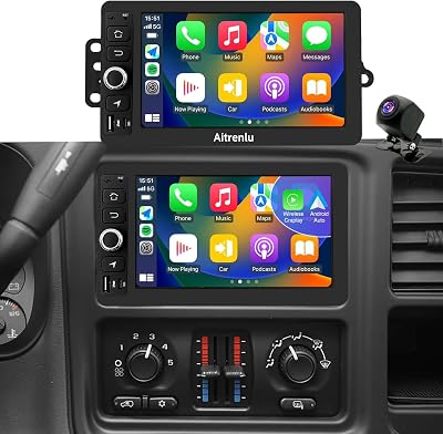 Android Radio for Chevrolet Chevy Silverado 2003 2004 2005 2006, Hummer H2 2003-2007, Tahoe GMC Sierra Yukon 2003-2006, 7 IPS Car Stereo with Backup Camera, Apple CarPlay & Android Auto GPS FM WiFi