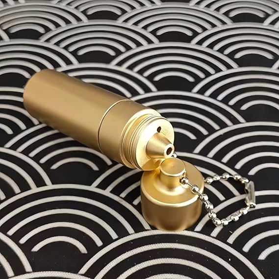 Refillable Kerosene Lighter Fuel Container Brass 0.16oz Storage Bottle Compatible with Zippo ZORRO Lighters Leak-Resistant Screw Cap with Keychain, Travel Camping Accessory