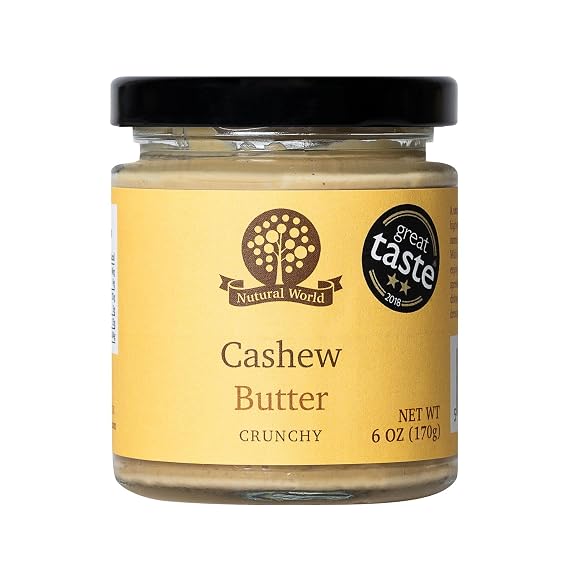 Nutural World - Crunchy Cashew Nut Butter 6 Oz (170g) Great Taste Award winner