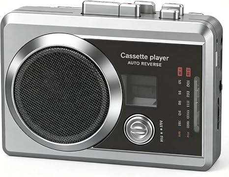 Portable Cassette Player and AM/FM Radio Compact Cassette Player with 3.5mm Headphone Jack Built-in Speaker Battery/USB Powered