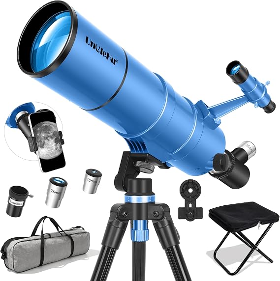 UncleHu 90/550mm Telescope for Adults&Kids Beginners with Folding Stool