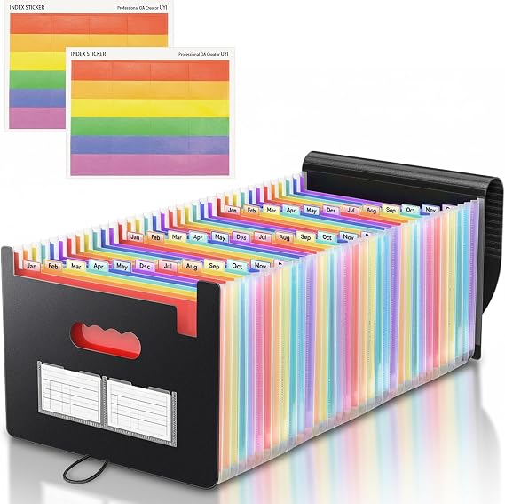 Expanding File Organiser 37 Pockets A4 Document Organiser Folder Portable Accordion Filing Folder for Bills Paperwork School Office Storage
