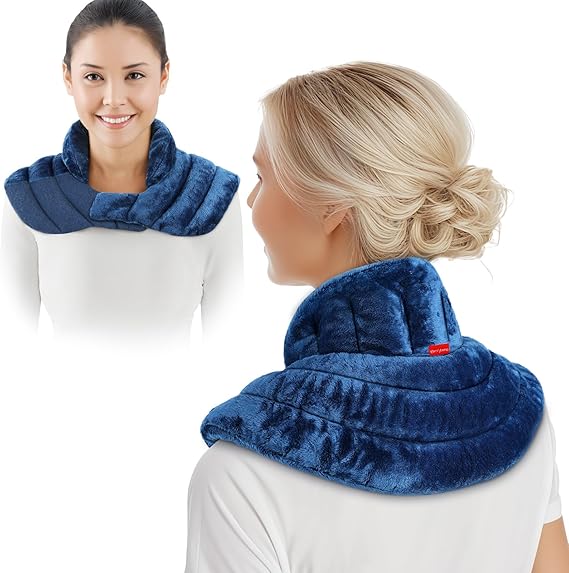 Comfytemp Microwave Heating Pad for Neck & Shoulders, 2.42 lb Weighted Wrap | Microwavable Neck Warmer for Muscle Tension, Wheat Bag with Soothing Moist Heat, Recovery & Relaxation Gift for Women Seniors