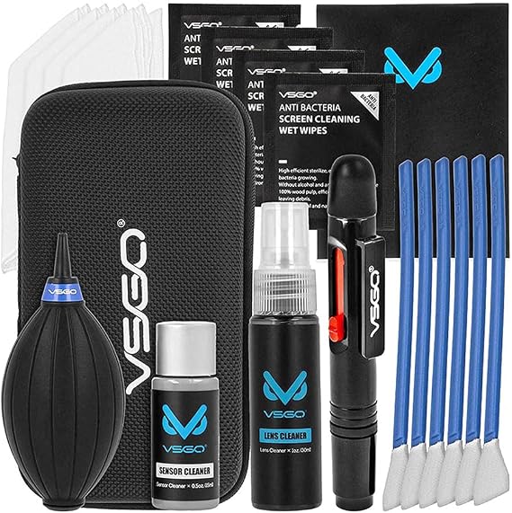 VSGO DKL-20 DSLR Kameralar ve Hassas Elektronik için Profesyonel Temizlik Kiti 0.5 oz VSGO Fotoğraf Lensi ve LCD Temizleyici ile Paket