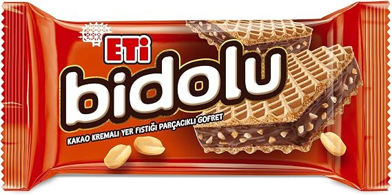 Eti Bidolu Kakao Kremalı Yer Fıstığı Parçacıklı Gofret 36 g x 24 Adet