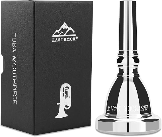 EASTROCK Tuba Mouthpiece 24AW,Silver