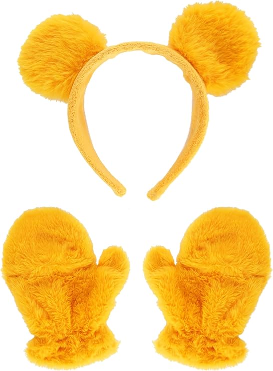Disney Winnie the Pooh Premium Costume Kit - Plush Headband with Ears and Mitts with Flip-Back Tops