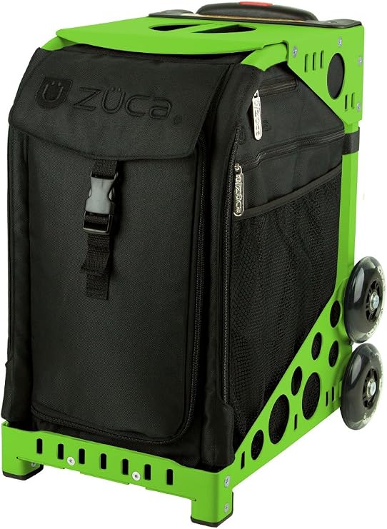 ZUCA Bag Stealth Insert & Green Frame w/Flashing Wheels