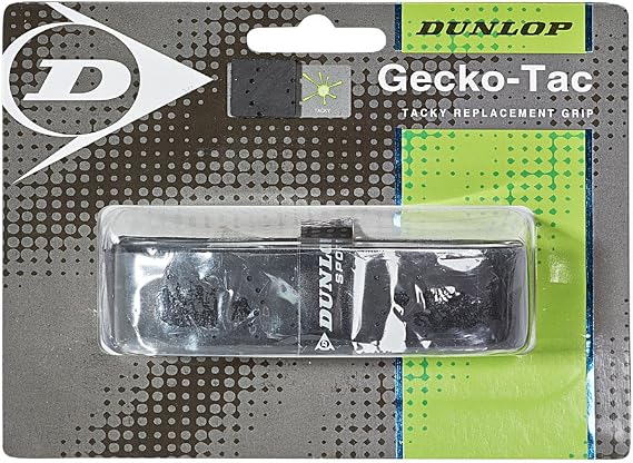 Dunlop Sports Gecko-Tac Tennis/Squash/Badminton/Padel Replacement Grip (Black & White Colors Available) (Ultra Tacky with Superior Grip and Moisture Reduction for Ultimate Control)
