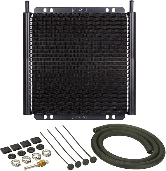 Derale 13504 Series 8000 Plate and Fin Transmission Oil Cooler , Black