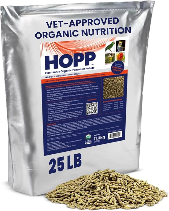Harrison's Organic Premium Pellets HOPP - Certified Organic, Non-GMO, 25lb