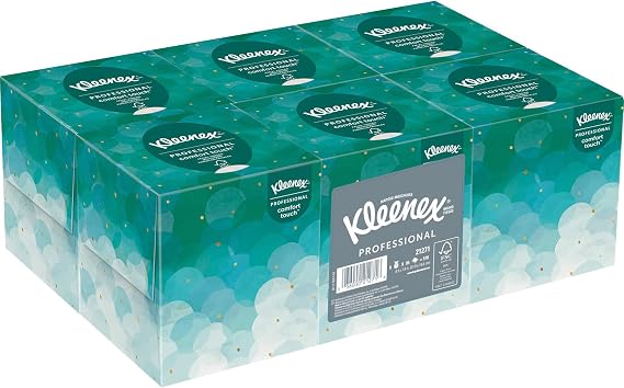 Kleenex Professional Facial Tissue, Upright Facial Tissue Cube Boxes for Business, 90 Sheets, 6 Boxes