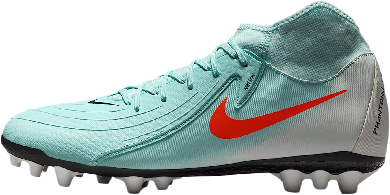 Nike Phantom Luna 2 Academy AG High-Top Soccer Cleats (FJ2585-300, Mint/Off Noir/Atomic Red) Size 11