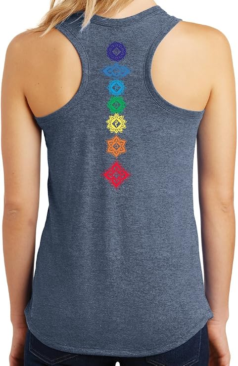 Ladies Floral Chakras Racerback Tank Top