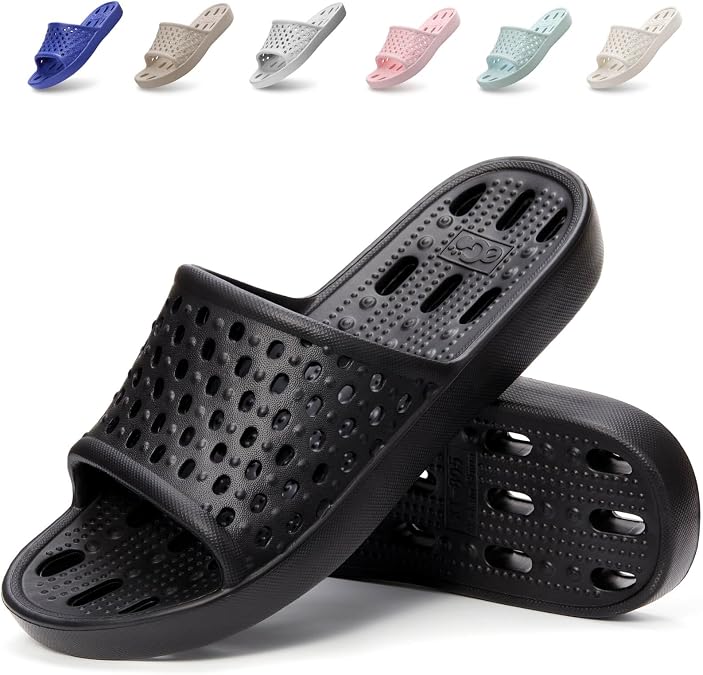 Xomiboe Shower Shoes For Men Women, Quick Dry Shower Slippers for Bathroom