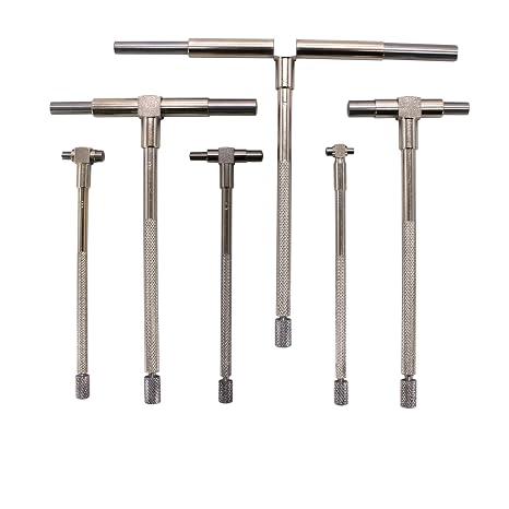 TEXALAN(R) Telescoping Gage Set 5/16" - 6" / 8mm-150mm Range 6pcs with Pouch Carbon Steel for Hole Diameter