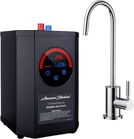 American Standard ASH-410 Digital Hot Water Dispenser, Includes Polished Chrome Single Handle Faucet 1500 Watts, 110v