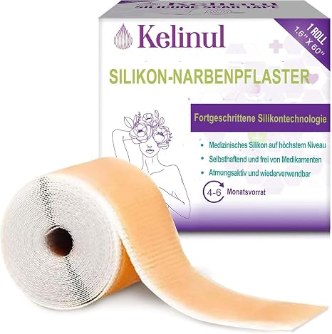 Kelinul Silicone Plaster for Scars: Silicone Tape Roll - Reusable Silicone Masking Tape 6-8 Months Supply