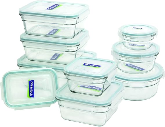 2 X Glasslock 18-piece Assorted Oven Safe Container Set