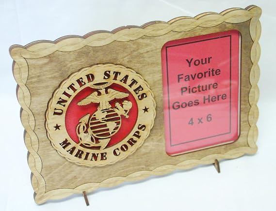 Custom Laser Accents Marine Corps Picture Frame