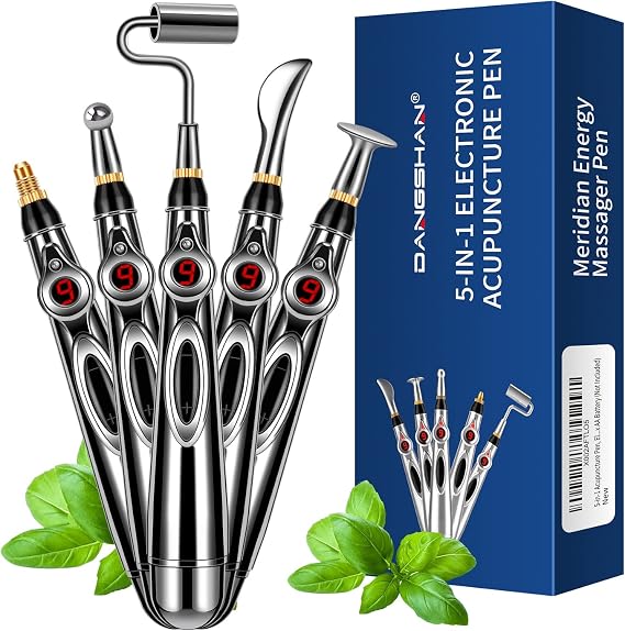 DANGSHAN 5-in-1 Acupuncture Pen, Electronic Acupuncture Pen, Pain Relief Therapy, Meridian Energy Pulse Massage Pen, Powerful Meridian Energy Pen Relief Pain Tools