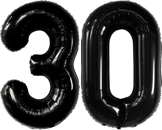 Katchon, 40 Inch Black Number 30 Balloons For 30th Birthday Decorations