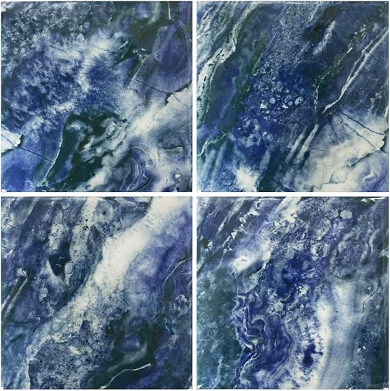 Porcelain Mosaic Tile Marble Persian Blue Swimming Pool Tile Shower Bathroom Waterline Walls 6" x 6" (5 SQ FT)