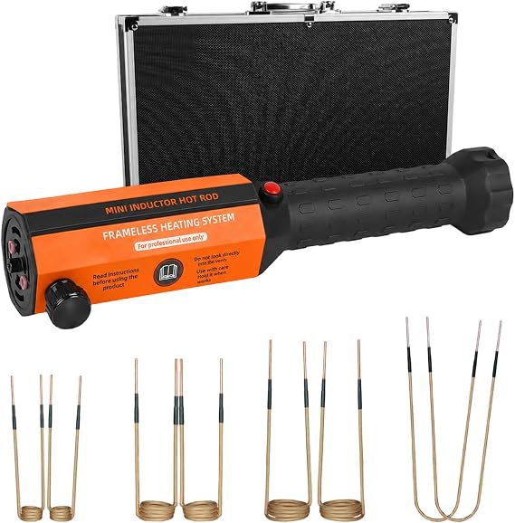 Induction Heater Bolt Removal, 1200W Induction Bolt Heater Tool with 8 Coils, Heat Stripped Bolt Remove for Rusted Nuts, Screws (Orange)