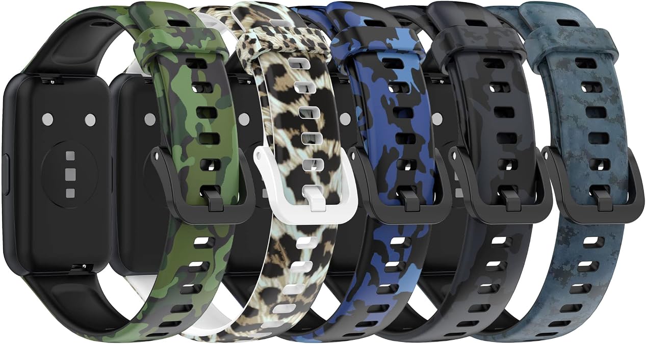 FitTurn Pattern Bands Compatible with HENGTO H39 PLUS/BOCLOUD 1.45"/MorePro HM08/FITVII HM08 Fitness Tracker Band Replacement Sports Wristbands Adjustable Colorful Pattern Silicone Strap