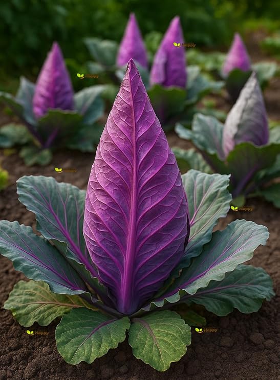 200 Pointed Red Cabbage Kalibos Seeds – Brassica oleracea – Sweet Tender Purple-Red Heads – Conical Cabbage – Hardy Vegetable – Free Plant Tag