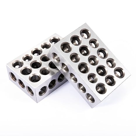 1-2-3 Blocks, 2-Piece Set Precision 1" x 2" x 3" Hardened Steel Setup Blocks for Machining, Metalworking & Woodworking