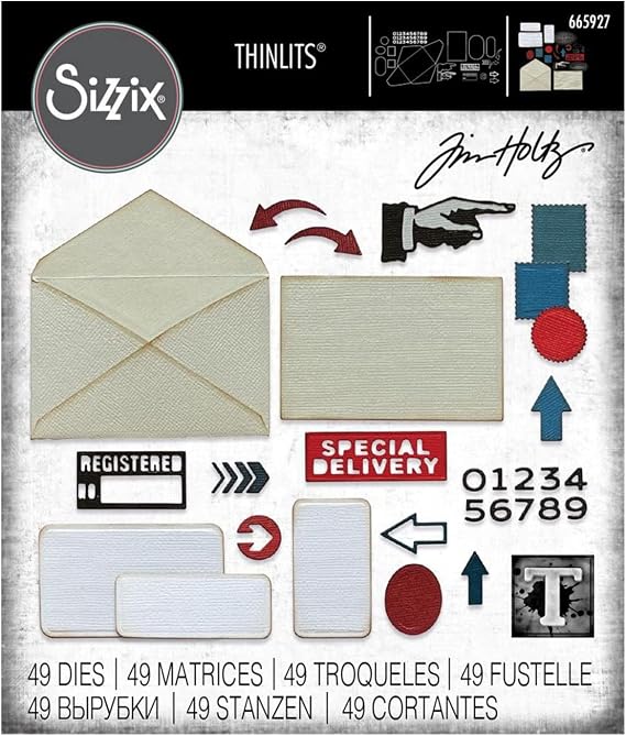 Sizzx Thinlits Die Set 48PK Postale by Tim Holtz | 665927 | Chapter 3 2022