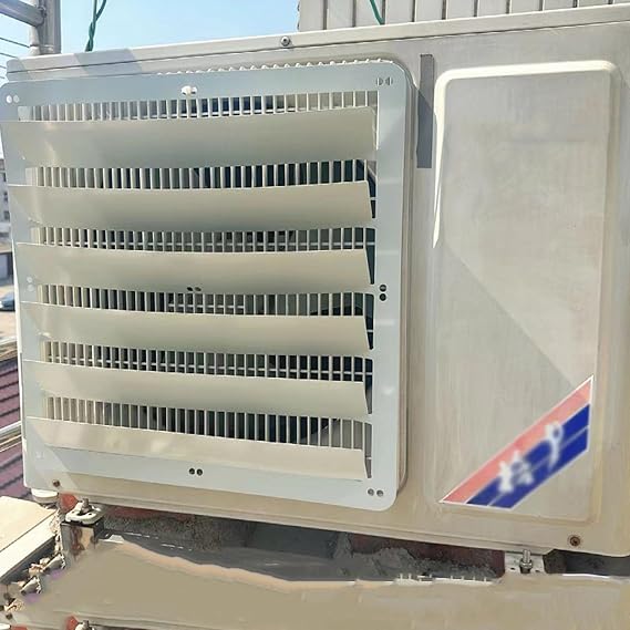 Outdoor AC Unit Cover Air Conditioner Deflector, All-Weather Stainless Steel Shutter Deflector Air Outlet Anti-Direct Blowing Prevention Heat Dissipation Wind Shield ,Condenser Protective Cover
