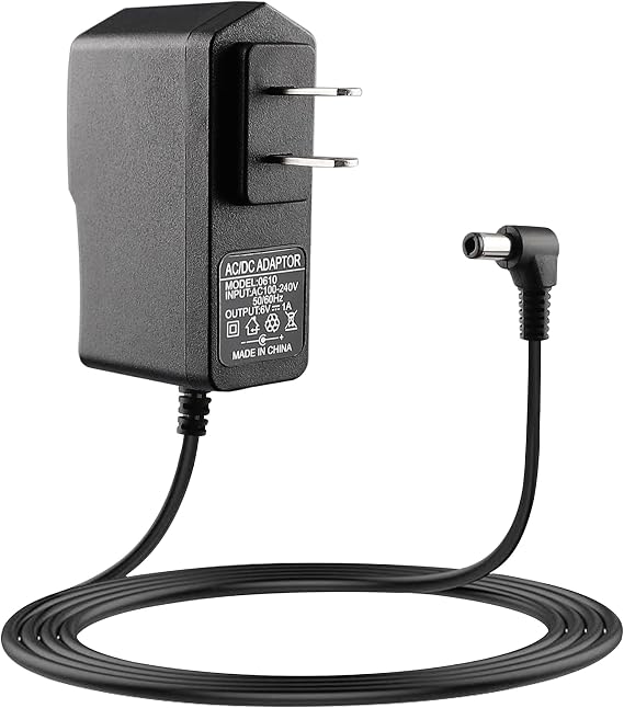 6V AC Power Adapter for Sensor Trash Cans, Compatible with iTouchless Automatic Sensor Trash Cans 2.5 to 23 Gallon, 6.6ft Long Power Cord Supply with a Secure Velcro Attachment