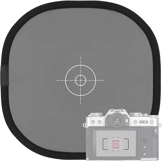 Anwenk 12x12 Inch (30x30cm) Grey Card White Balance Card for Photography 18% Exposure Gray Reflectance Reflector Foldable Focus Board Double Sided with Carry Pouch