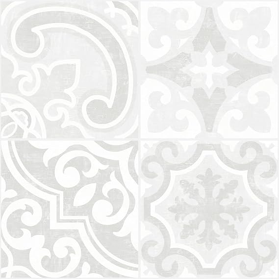 WallPops Holly Warm Grey Embossed Peel and Stick Backsplash Tiles, WPBS4643
