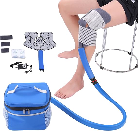 Medical Cold Therapy System Ice Machine for Knee Pain Relief Cryotherapy Freeze Kit with Universal Pad for Shoulder Ankle Back Hip Leg Arthritis Swelling Injury Recovery (Azure)