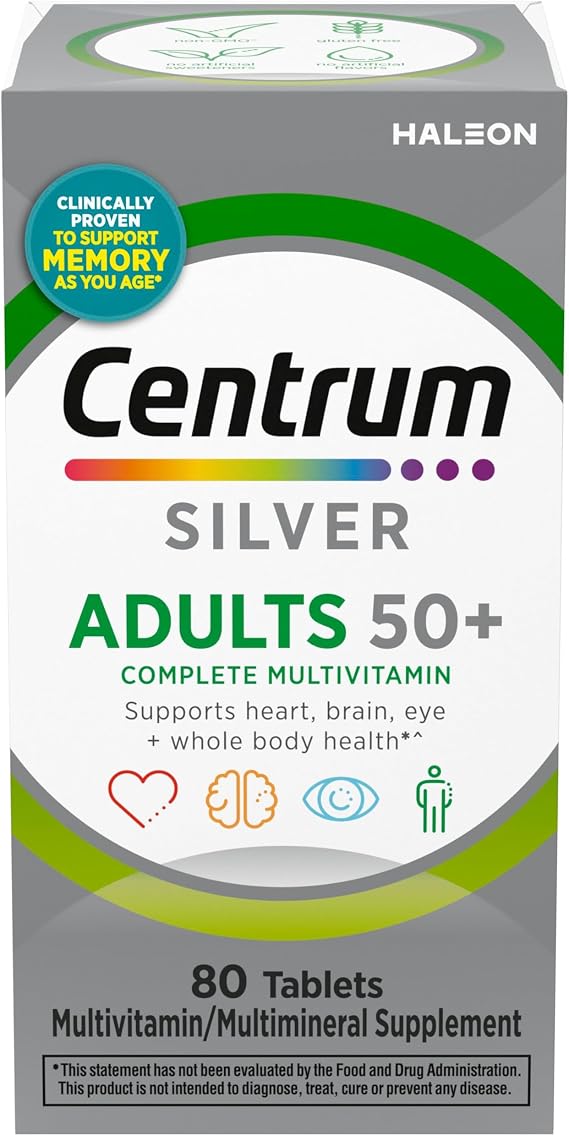 Centrum Silver Multivitamin for Adults 50 and Over, 80 Tablets