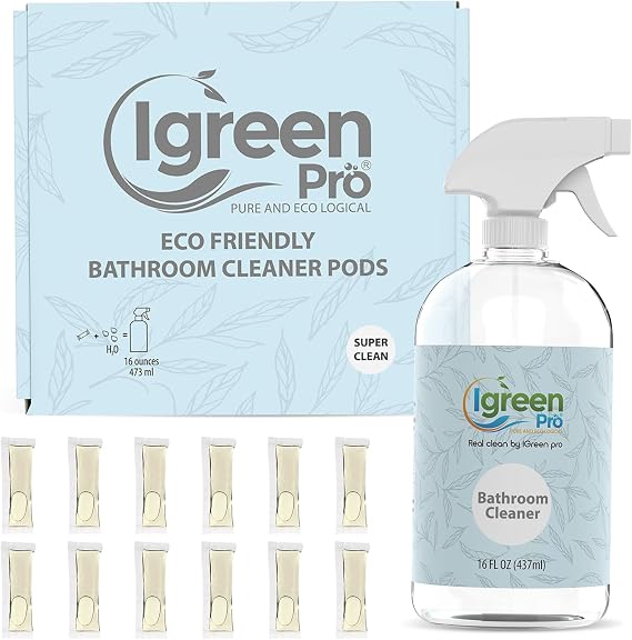 Bathroom Cleaner Tablets, 12 Water Soluble Pack,s Fresh Scent (12 Refill Water Soluble Packs, Citrus)