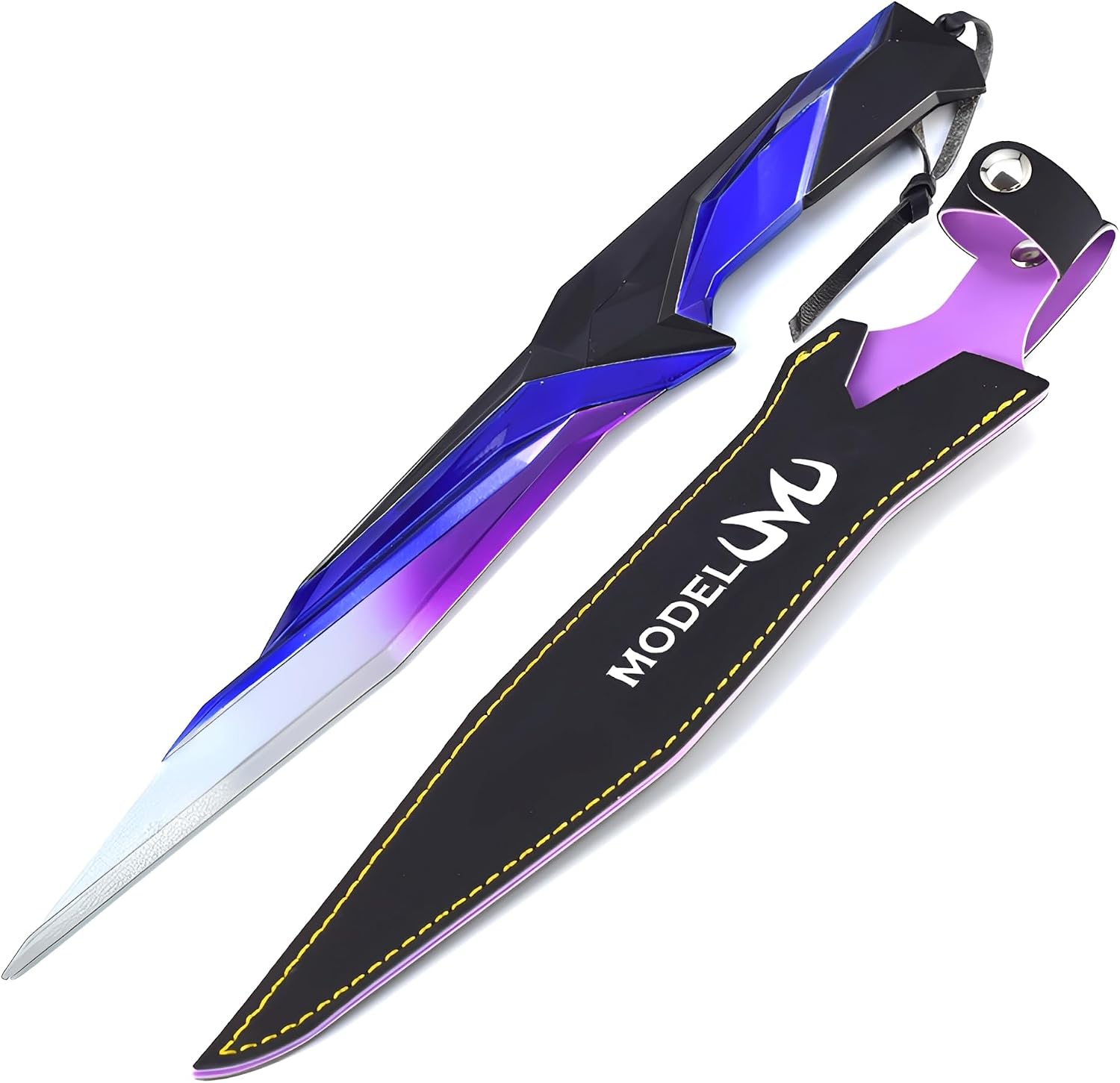 Valorant Singularity Knife Model,Size 30Cm/11.8Inch,Available in Two Colors, All-Metal Construction, Includes Display Stand And Sheath,Blue