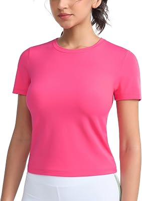 THE GYM PEOPLE Womens Slim Fit Soft Workout T-Shirts Crew Neck Short Sleeve Casual Tee Tops