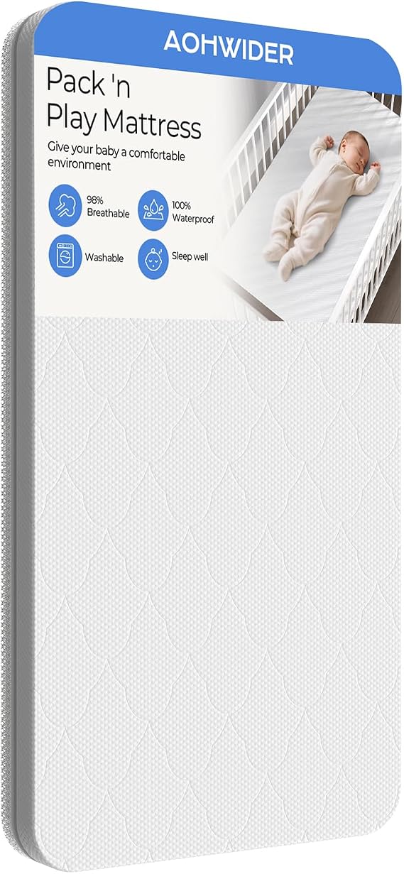 38x26 Pack n Play mattresses: 1.5" Thick Dual Side Gel Memory Foam Pack and Play Mattress pad Fit for graco/Baby Trend Pack n Play - All-Season Design - Exact Fit Pack n Play and playpen